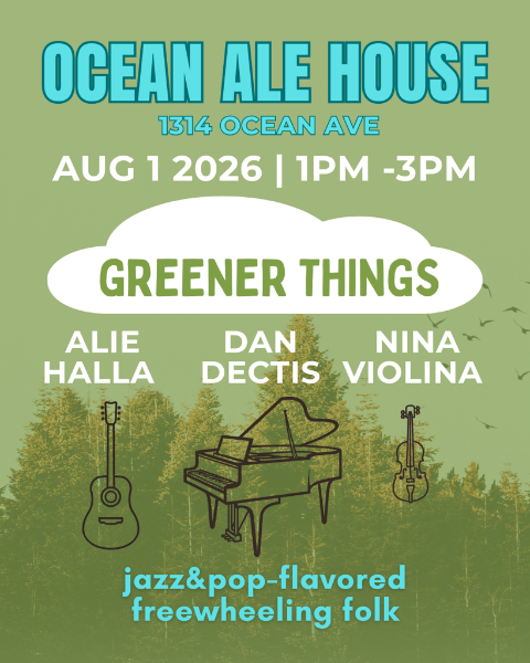 Alie, Dan, and Nina at Ocean Ale House in Ingleside, Aug 1st 1-3pm . Jazz and pop-flavored freewheeling folk